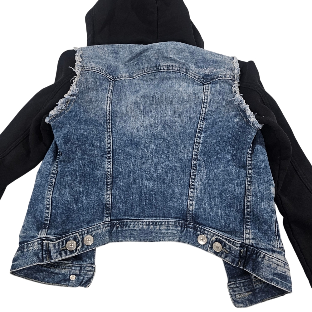 Divided Womens Jean Denim Long Sleeve Zip Up Hoodie Size US 4 Cotton Blend - Picture 3 of 6